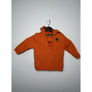 Carhartt Infant Hoodie 18M Long Sleeve Orange Half Zip Fleece Lined Sweatshirt